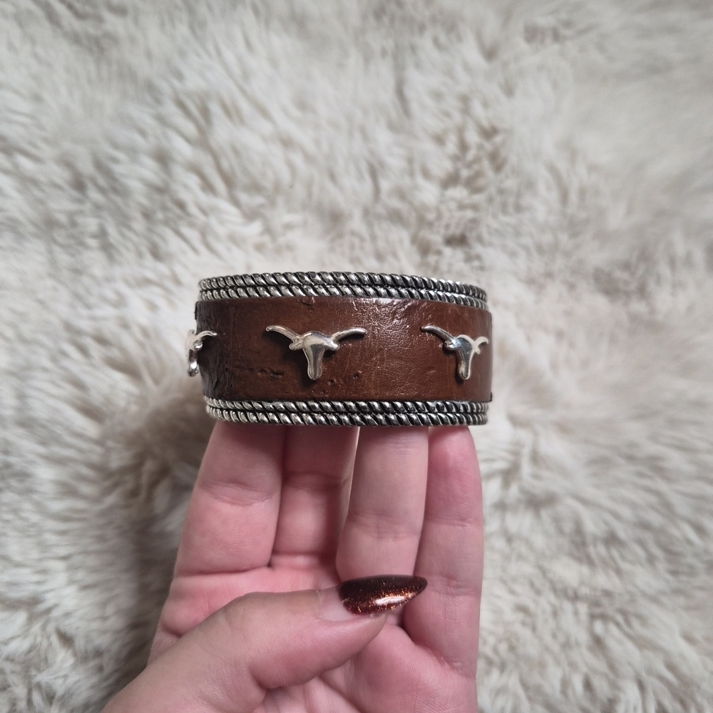 Brown Leather Bracelet with Silver Accents - Picture 12 of 12
